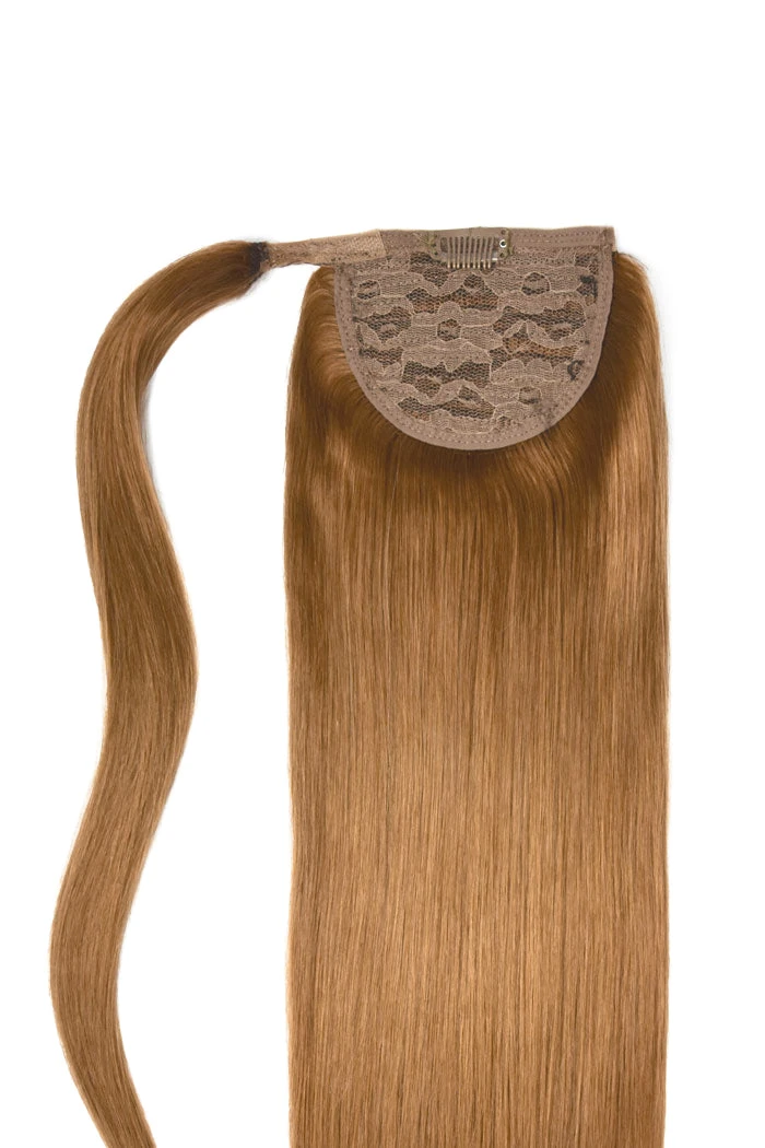 Light Auburn (#30) Straight Up Wrap Around Ponytail Extension - Image 2