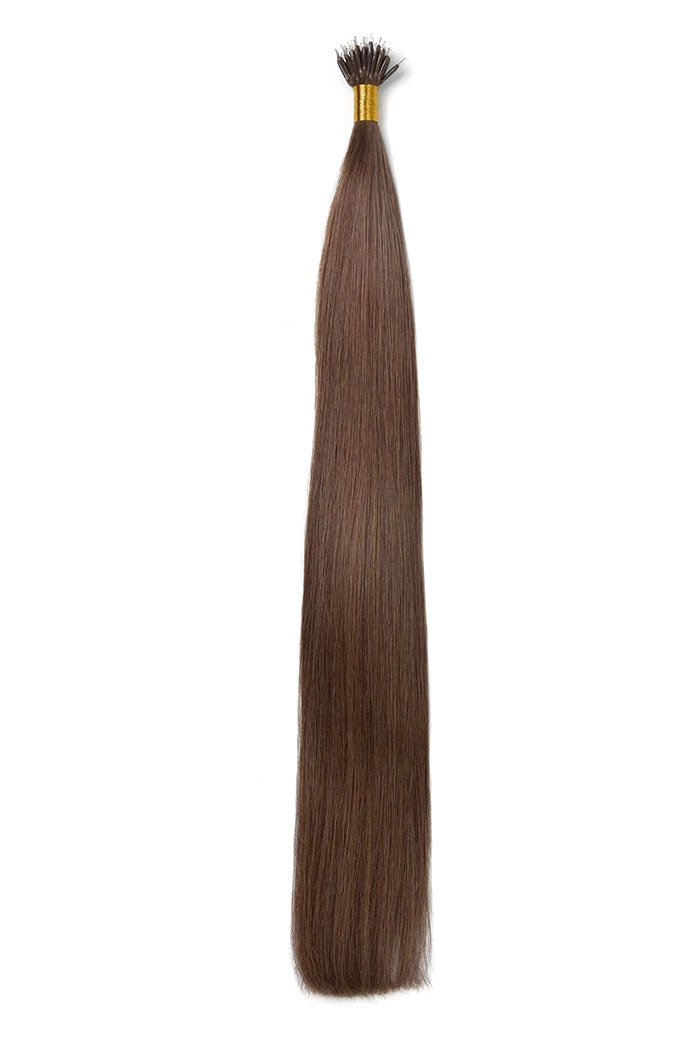Light/Chestnut Brown (#6) Nano Ring Hair Extensions