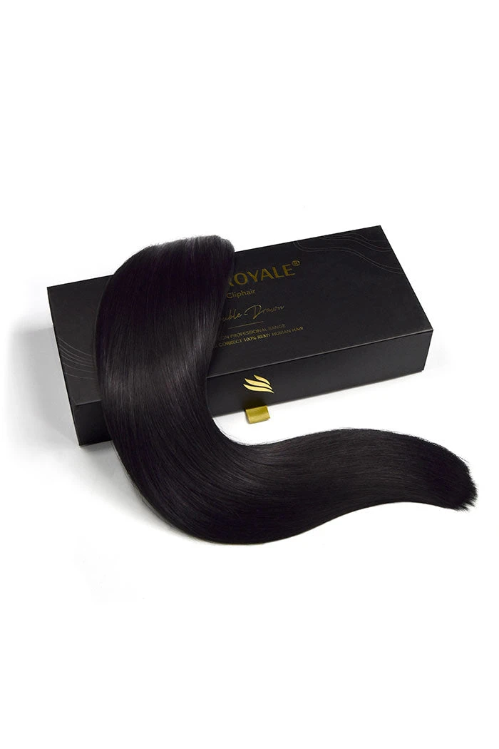 Jet Black (#1) Remy Royale Double Drawn Weave Extensions - Image 3