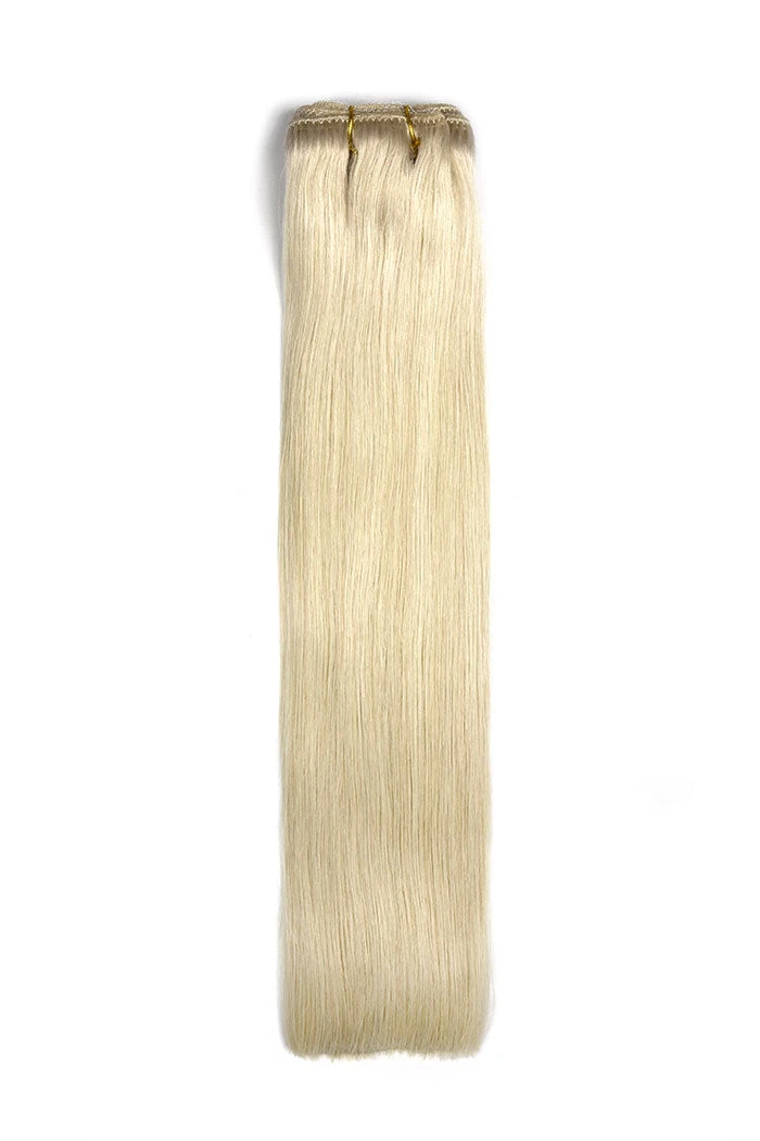 Remy Royale Double DrawnHuman Hair Weft WeaveExtensions - Ice Blonde