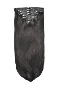 Natural/Off Black (#1B) Double Drawn Seamless Clip In Hair Extensions