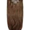 Light Brown (#6) Double Drawn Seamless Clip In Hair Extensions