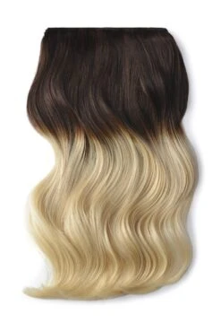 Double Wefted Full Head Remy Clip In Ombre Human Hair Extensions - (#T4/613)