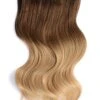 Full Head Remy Clip In Human Hair Extensions - Toffee Honey Ombre (#T6/27)