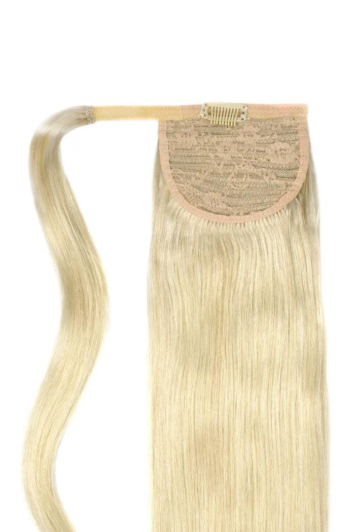 Ice Blonde Straight Up Wrap Around Ponytail Extension - Image 2