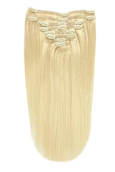Full Head Remy Clip In Human Hair Extensions - Bleach Blonde (#613)