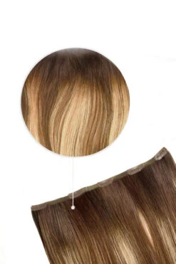 Chestnut Honey Balayage One Piece Clip In Hair Extensions (Top-Up)
