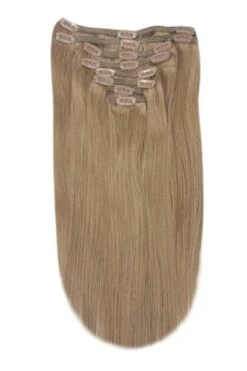 Medium Ash Brown (#8) Full Head Clip In Hair Extensions