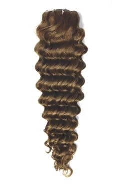 Light/Chestnut Brown (#6) Curly Clip In Hair Extensions