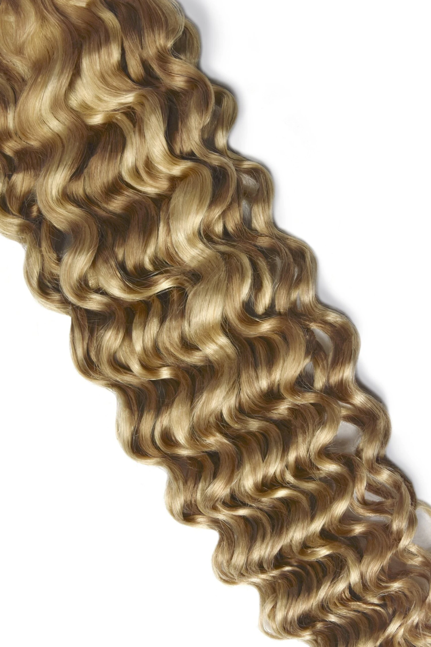 Curly Full Head Remy Clip In Human Hair Extensions - Peaches & Cream (#27/613) - Image 3