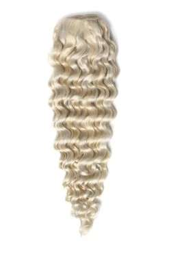 Curly Full Head Remy Clip In Human Hair Extensions - #60/SS