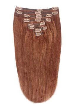 Dark Auburn/Copper Red (#33) Full Head Clip In Hair Extensions