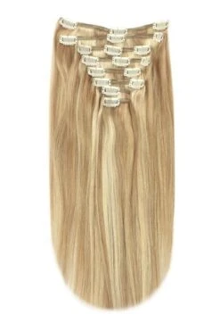 Full Head Remy Clip In Human Hair Extensions - Iced Cappuccino (#14/22)