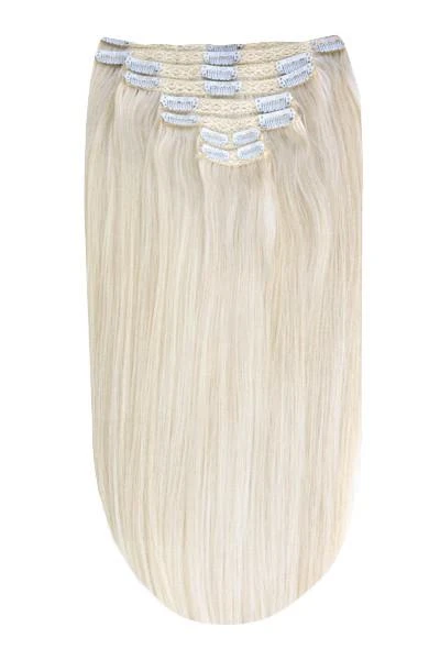 Full Head Remy Clip In Human Hair Extensions - Ice Blonde