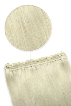 Ice Blonde Quad Weft Clip In One Piece Hair Extensions