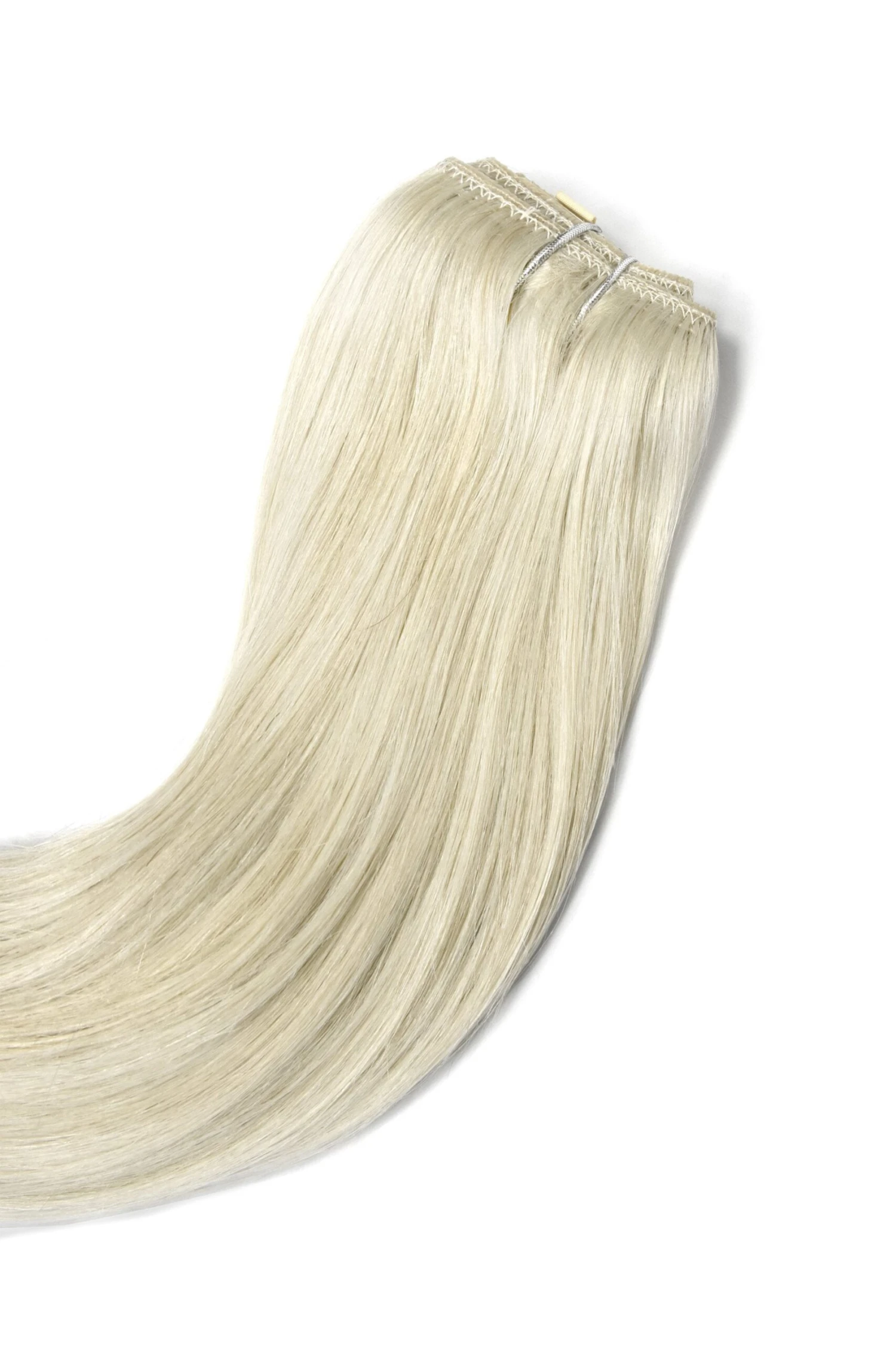 Ice Blonde Quad Weft Clip In One Piece Hair Extensions - Image 2