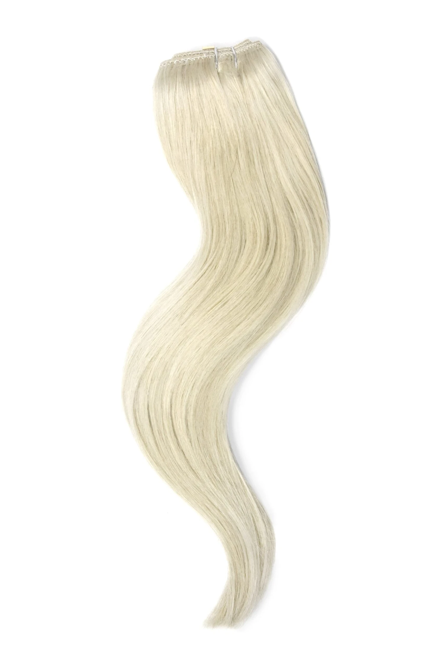 Ice Blonde Quad Weft Clip In One Piece Hair Extensions - Image 3