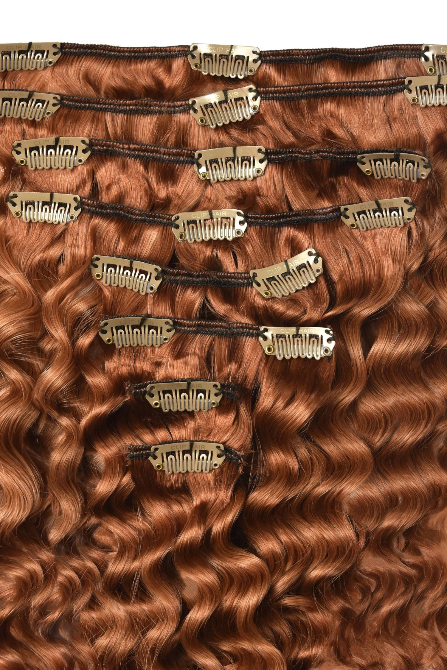 Flaming Ginger (#350) Curly Clip In Hair Extensions - Image 2
