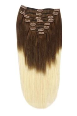 Full Head Remy Clip In Human Hair Extensions - Ombre (#T4/613)