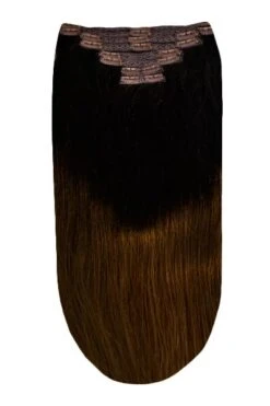 Full Head Remy Clip In Human Hair Extensions - Ombre (#T2/6)