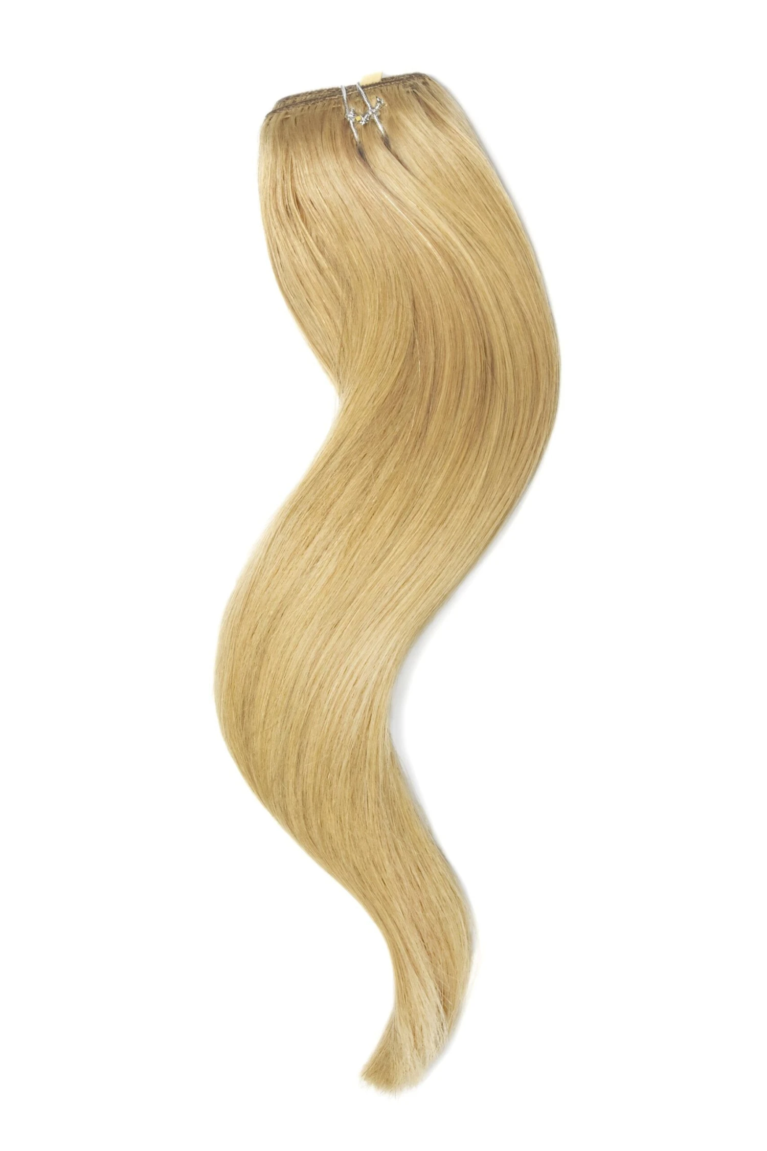 Light Golden Blonde (#16) Quad Weft Clip In One Piece Hair Extensions - Image 2