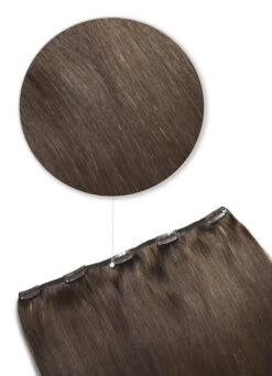 Medium Brown (#4) One Piece Clip In Hair Extensions (Top-Up)