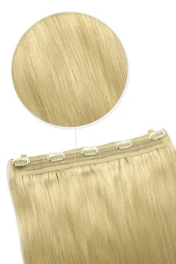 Light Ash Blonde (#22) Quad Weft Clip In One Piece Hair Extensions