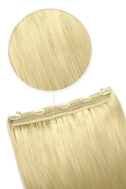 Bleach Blonde (#613) Quad Weft Clip In One Piece Hair Extensions