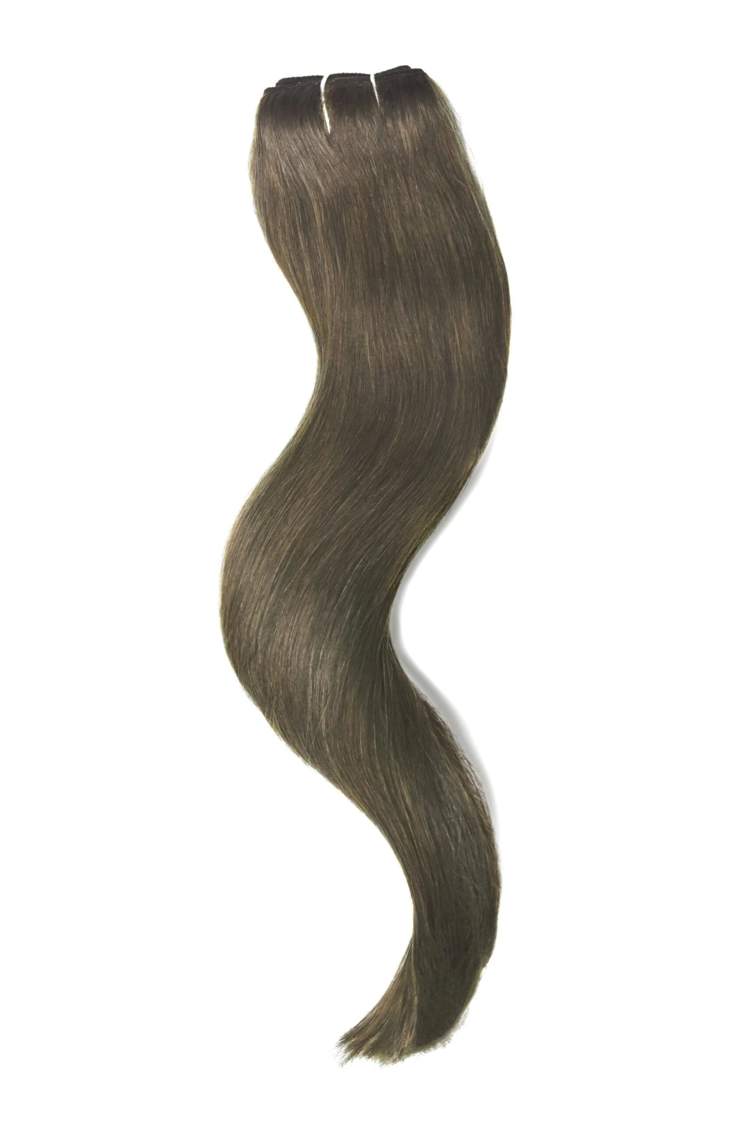 Ash Brown (#9) Quad Weft Clip In One Piece Hair Extensions - Image 2