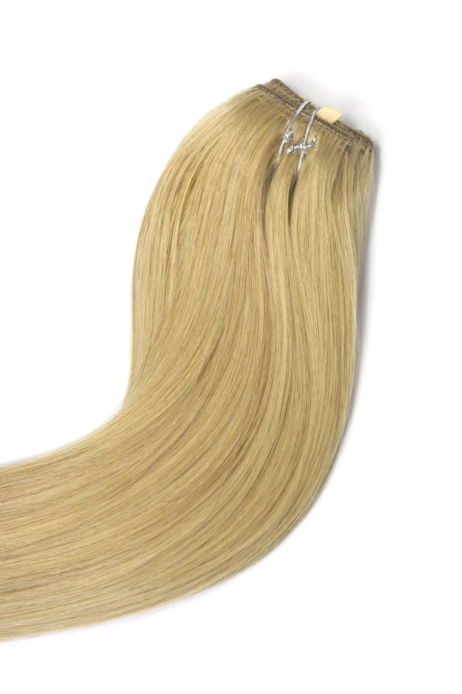 Light Golden Blonde (#16) Quad Weft Clip In One Piece Hair Extensions - Image 3