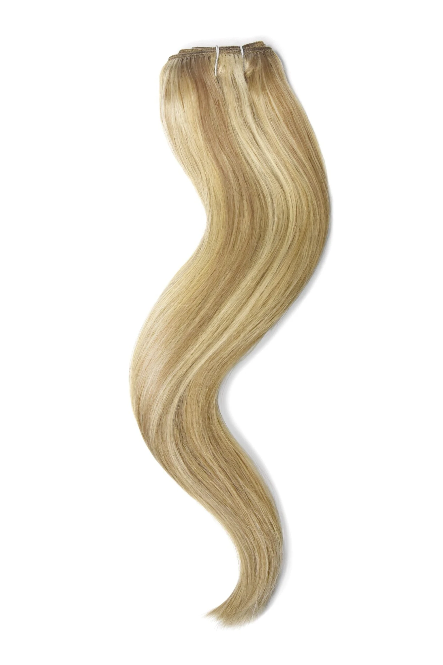Natural Sandy Blonde (#12/16/613) Quad Weft Clip In One Piece Hair Extensions - Image 2
