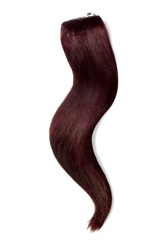 Mahogany Red (#99J) Quad Weft Clip In One Piece Hair Extensions - Image 2