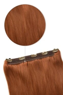 Flaming Ginger (#350) Quad Weft Clip In One Piece Hair Extensions