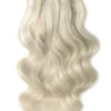 Double Wefted Full Head Remy Clip In Human Hair Extensions - Platinum BlondeMe