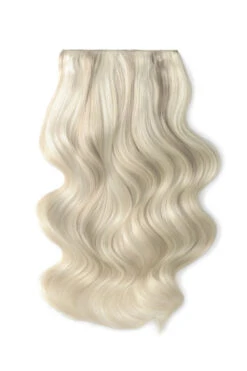 Double Wefted Full Head Remy Clip In Human Hair Extensions - Platinum BlondeMe