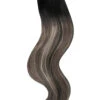 Silver Shadow Balayage Quad Weft Clip In One Piece Hair Extensions