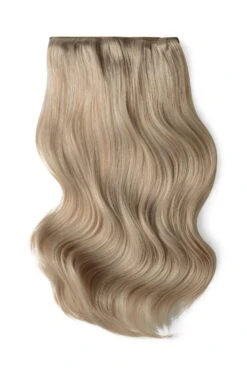 Double Wefted Full Head Remy Clip In Human Hair Extensions - Silver Sand (#SS)