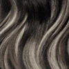 Full Head Remy Clip In Human Hair Extensions - Silver Shadow Balayage