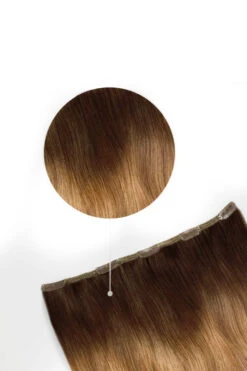 Espresso Honey Ombre (#T2/27) One Piece Clip In Hair Extensions (Top-Up)